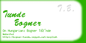 tunde bogner business card